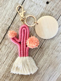Pink Cactus Keychain