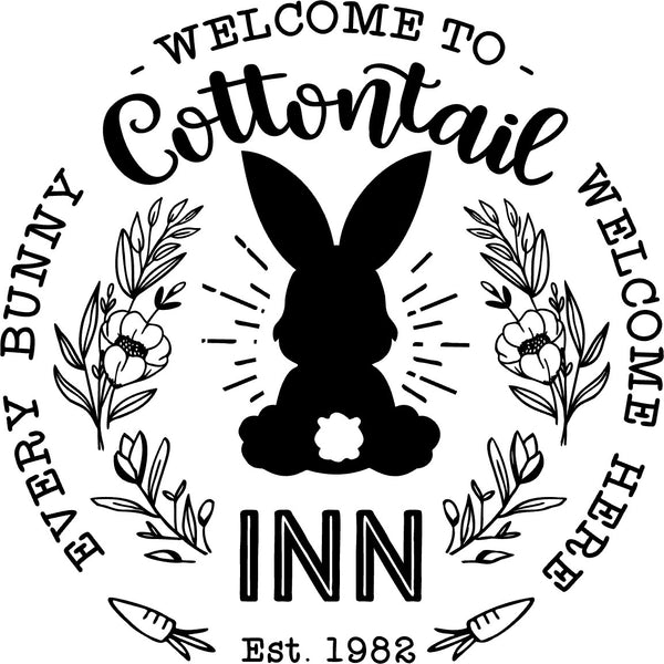 Welcome To Cottontail Inn 8x8 Sign