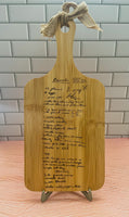 Small Custom Handwriting Bamboo Cutting Board with Handle